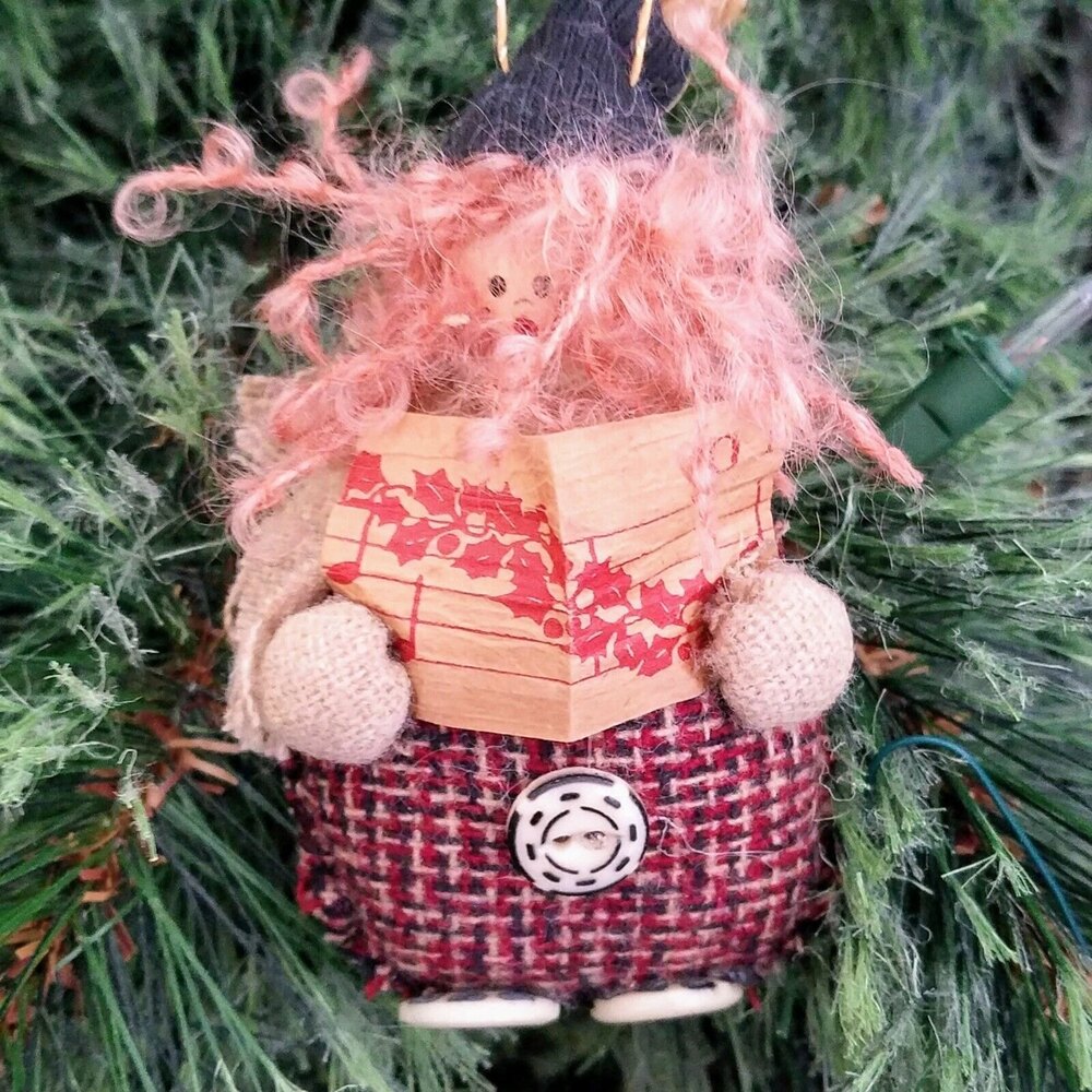 Christmas Clown Hobo Ornament Caroling Singing Holding Book